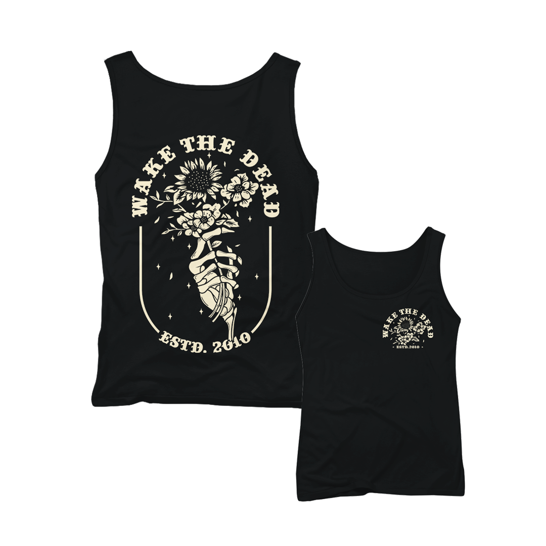 WAKE THE DEAD - "Hand With Flowers" Black Tanktop