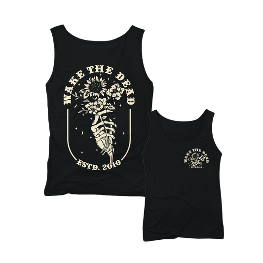 WAKE THE DEAD - "Hand With Flowers" Black Tanktop