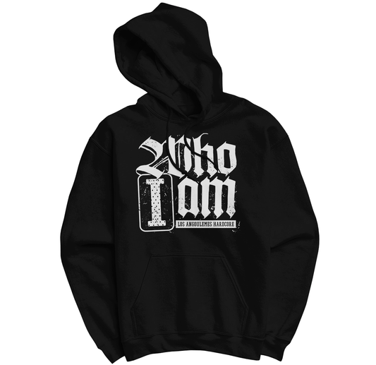 WHO I AM "Los Angoulemes Hardcore" BLACK HOODIE