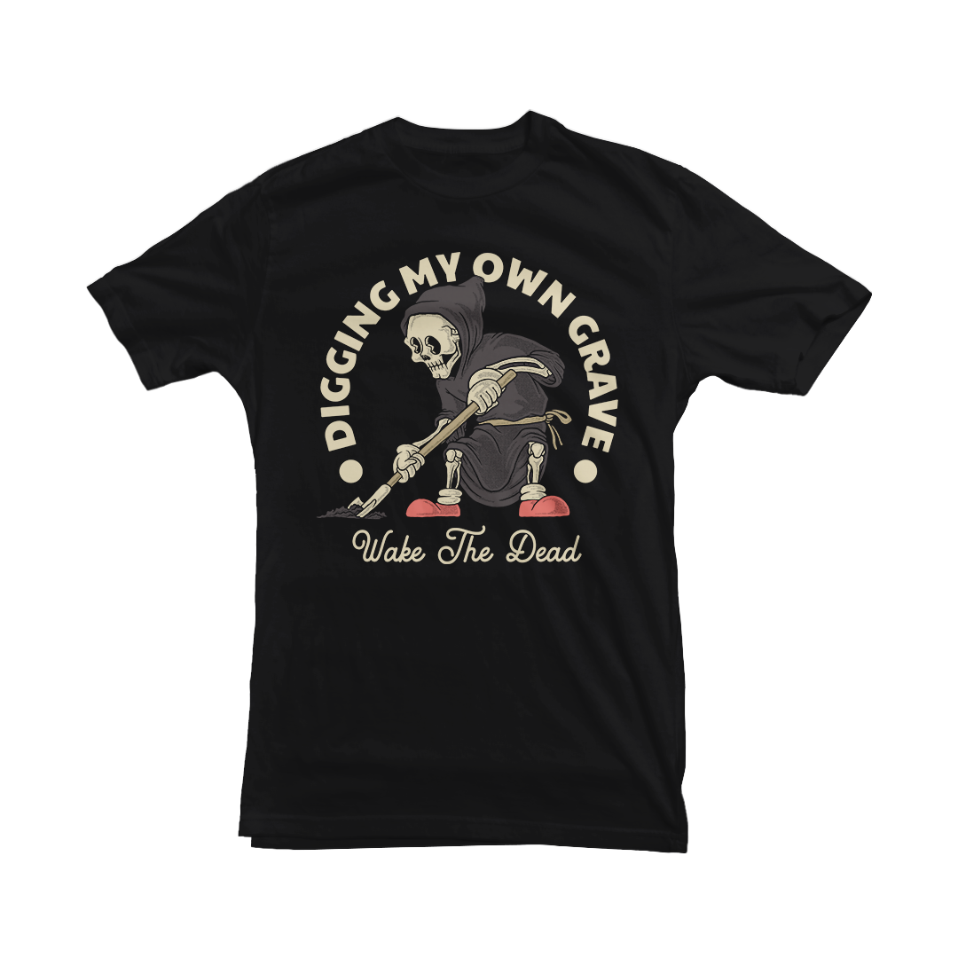 WAKE THE DEAD - "Grave Digger" Black T-Shirt