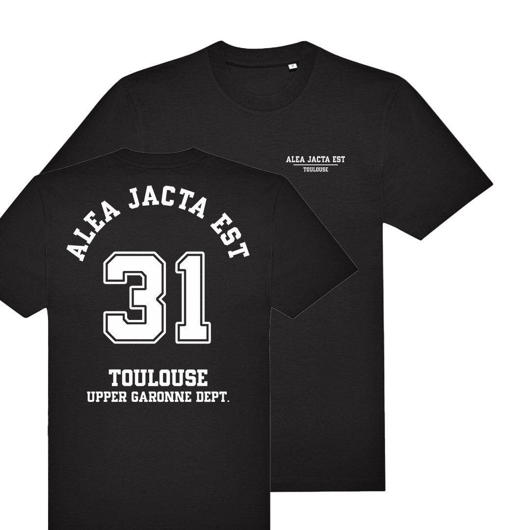 ALEA JACTA EST - "UPPER GARONNE DEPT." BLACK HEAVY TEE