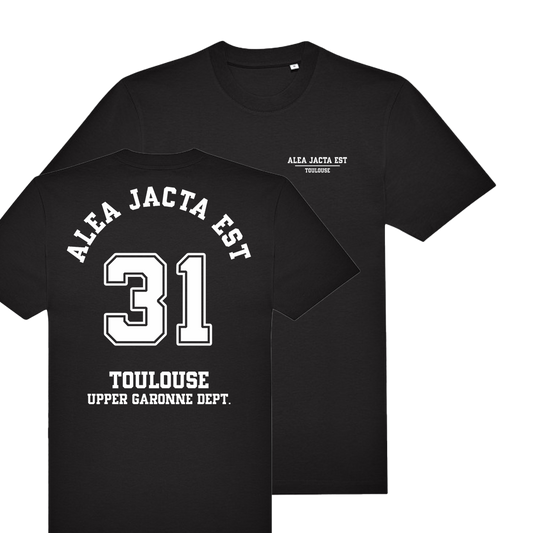 ALEA JACTA EST - "UPPER GARONNE DEPT." BLACK HEAVY TEE