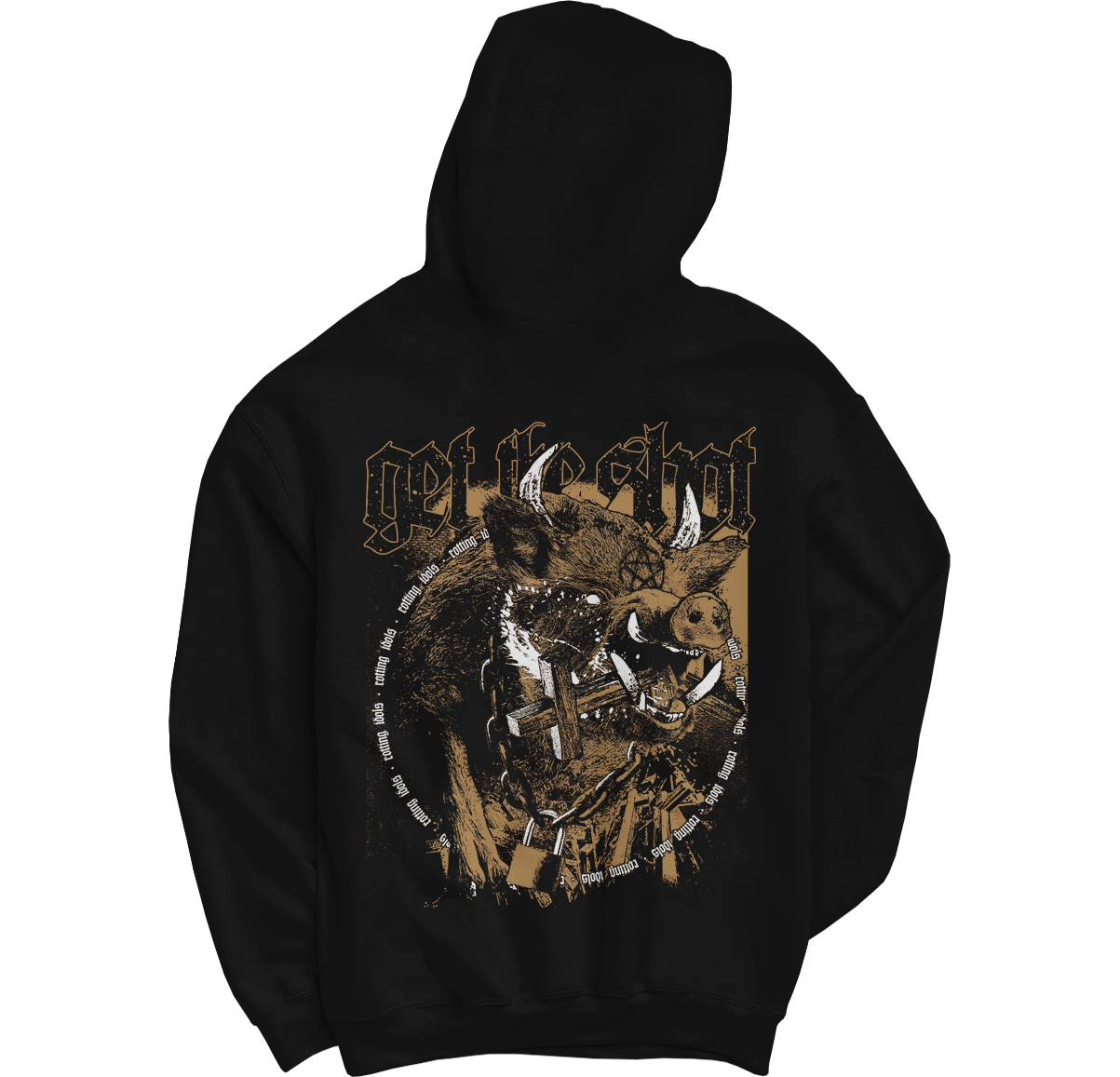 GET THE SHOT "Boar" Black Zip-Up Hoodie