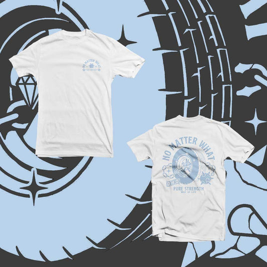 NO MATTER WHAT "Diamond Wheel" White T-Shirt