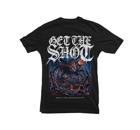 GET THE SHOT "Merciless Destruction" Black T-Shirt