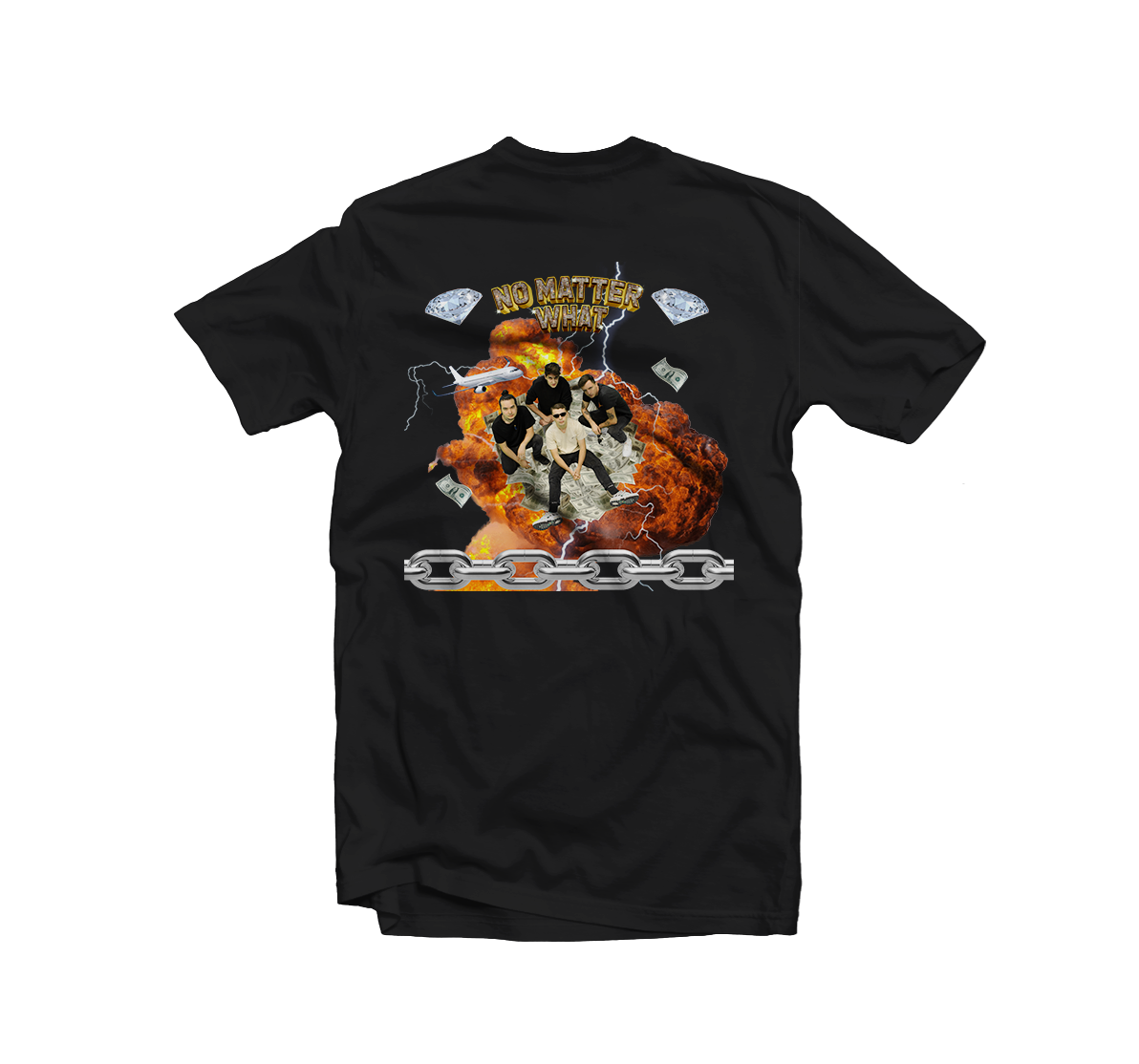 NO MATTER WHAT "Double Talk Cover" Black T-Shirt