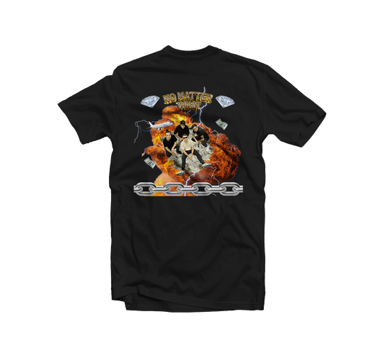 NO MATTER WHAT "Double Talk Cover" Black T-Shirt