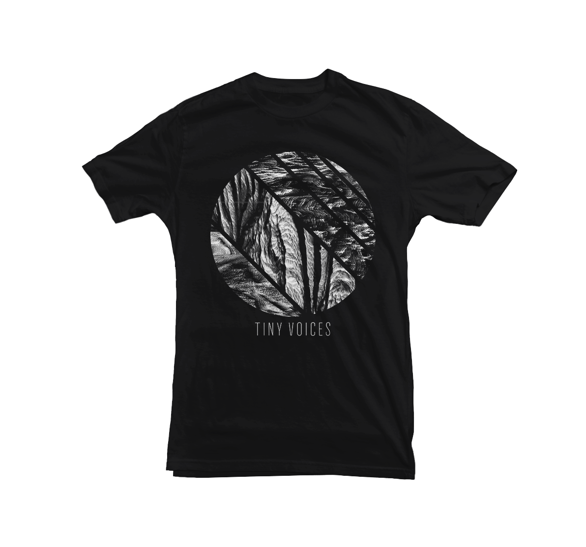 TINY VOICES "Erosion: Circle" BLACK T-Shirt