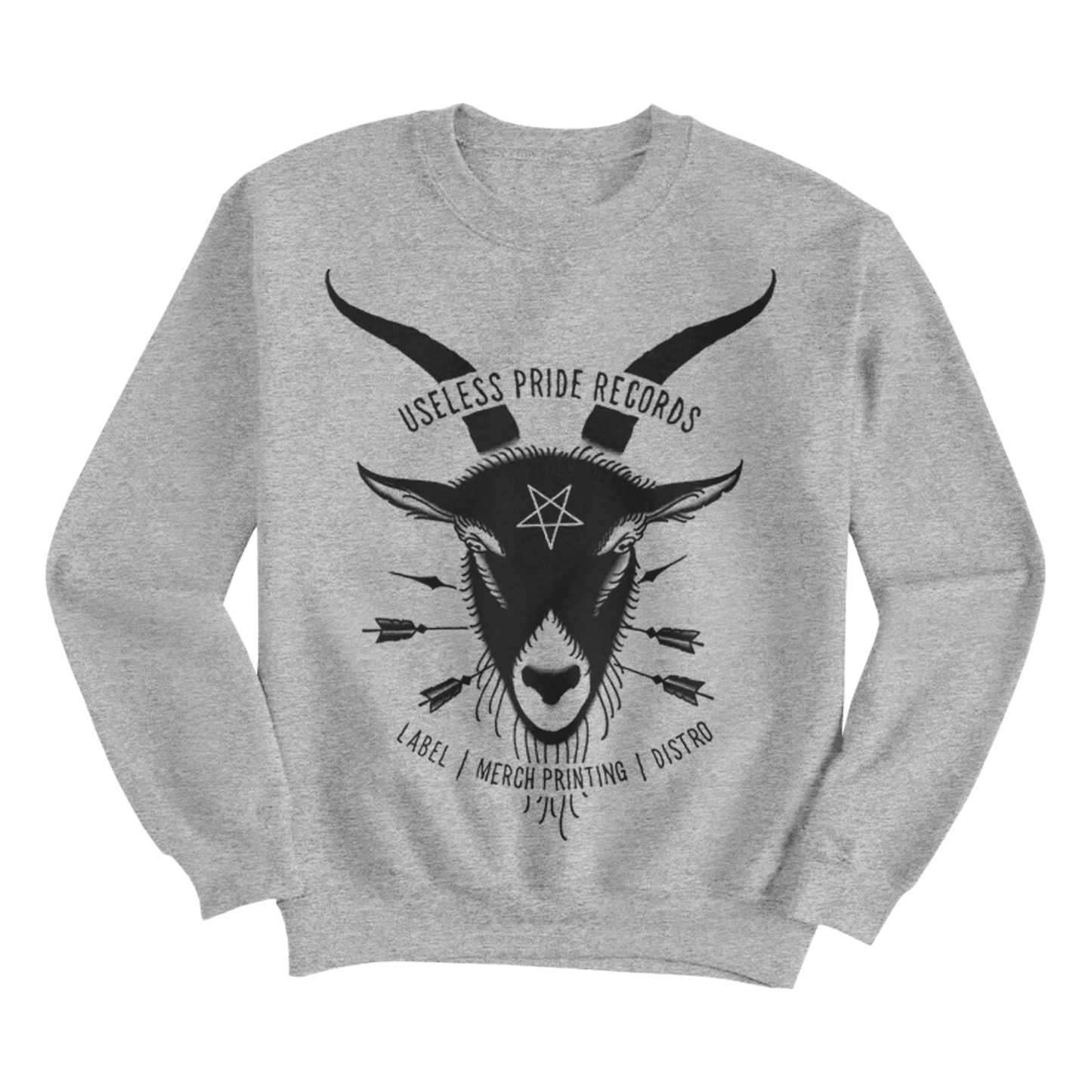 USELESS PRIDE RECORDS "Goat" Grey Crewneck