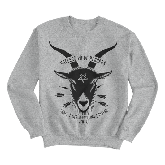 USELESS PRIDE RECORDS "Goat" Grey Crewneck