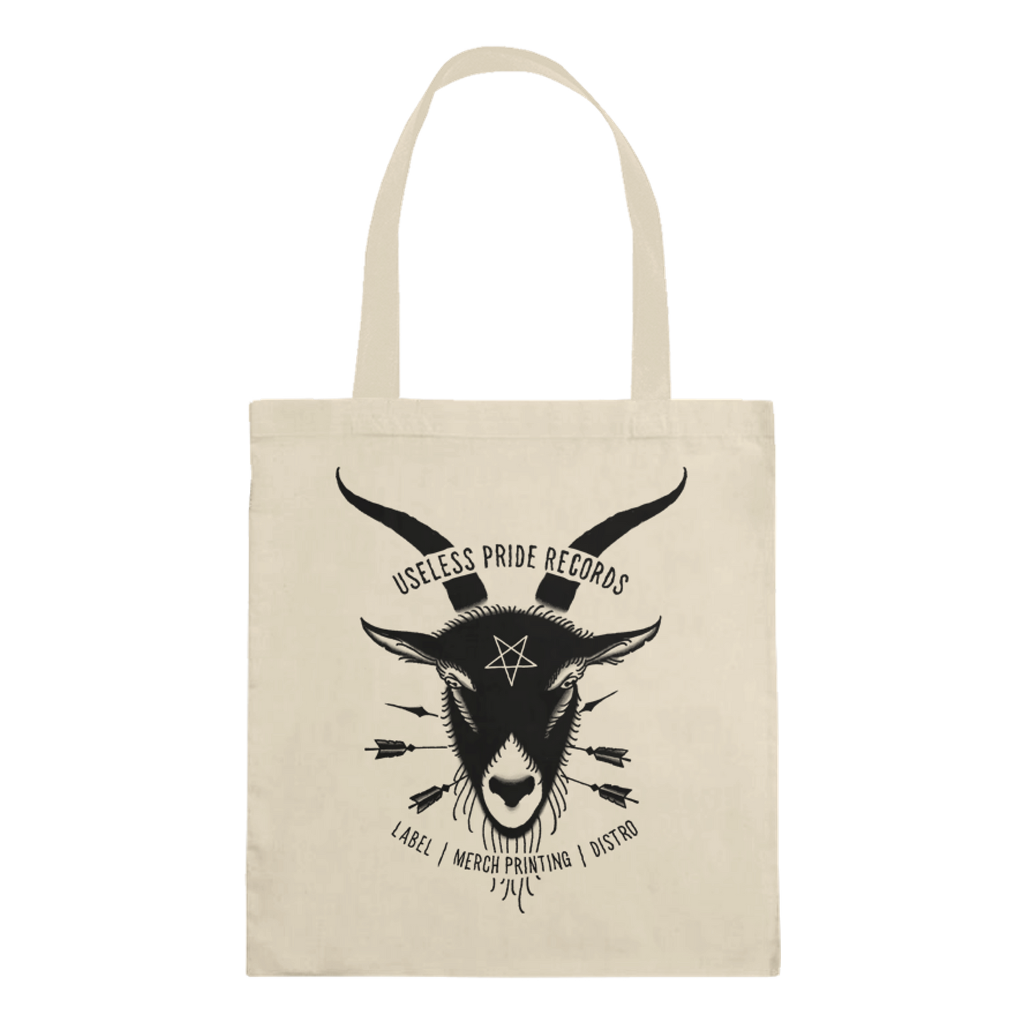 USELESS PRIDE RECORDS "Goat" Black Tote Bag