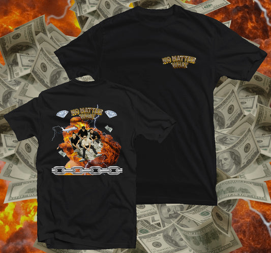 NO MATTER WHAT "Double Talk Cover" Black T-Shirt