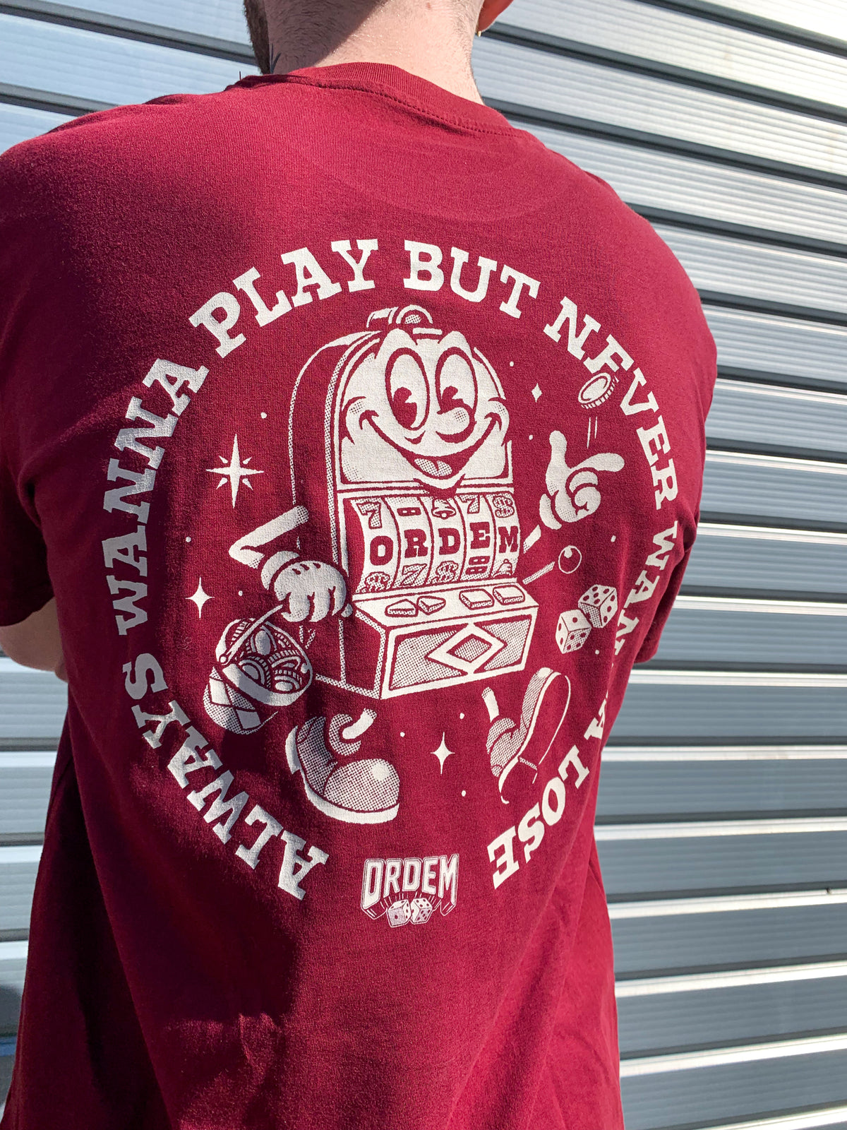 ORDEM - " Gambling Issues " Burgundy T-Shirt