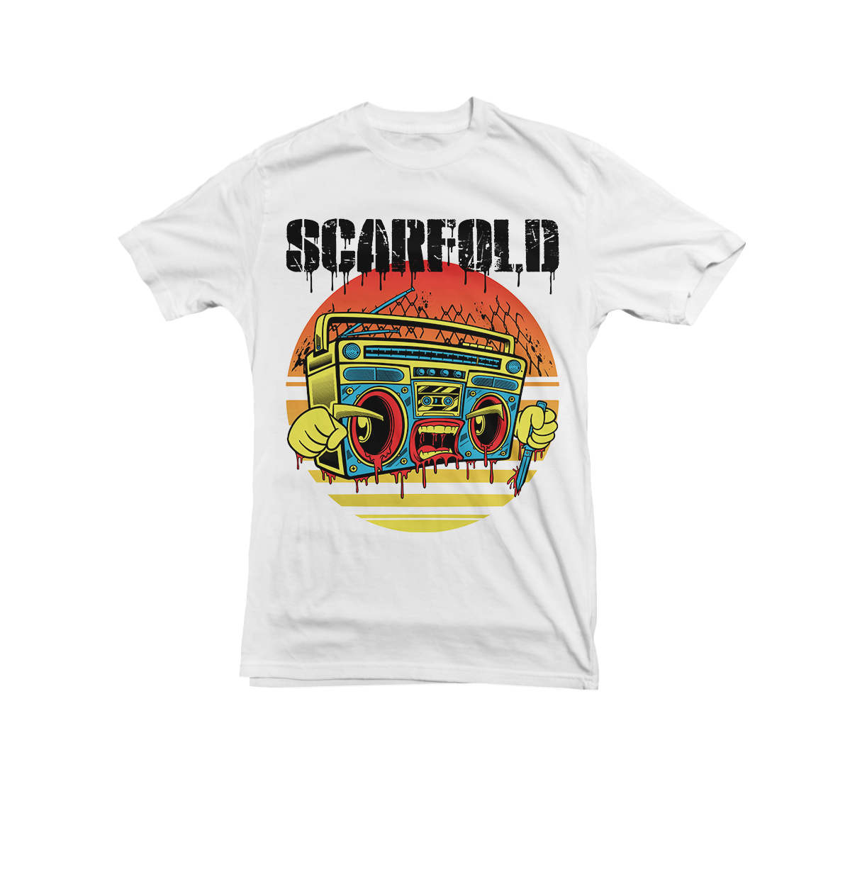 SCARFOLD - "Ghettoblaster" White T-Shirt