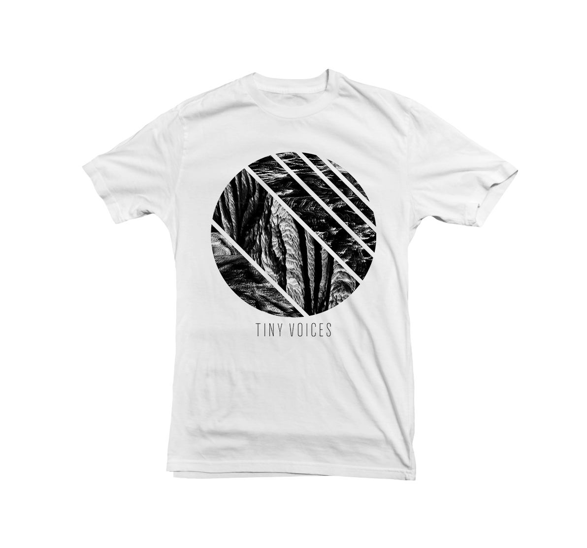 TINY VOICES "Erosion: Circle" WHITE T-Shirt