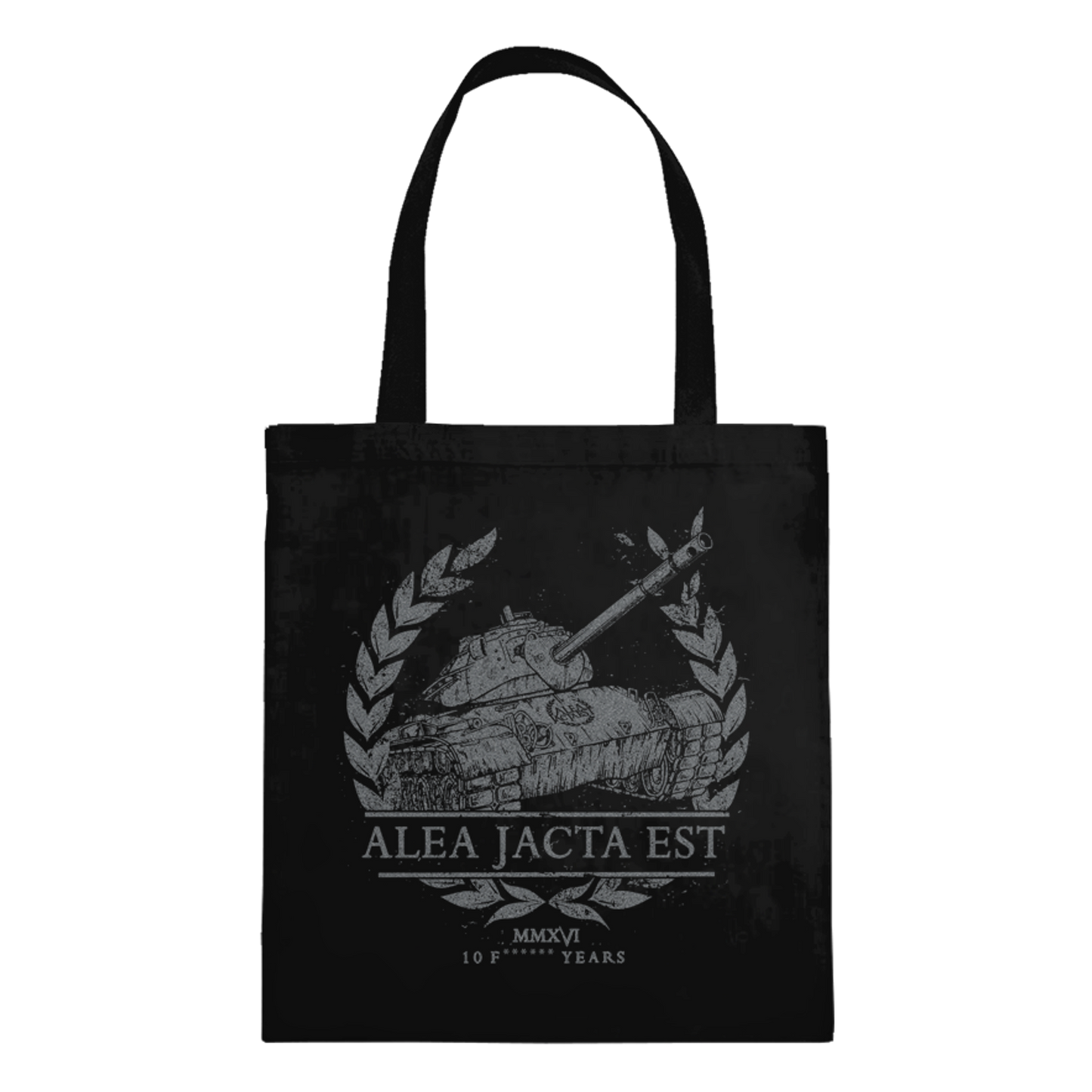 ALEA JACTA EST "Tank" Black Tote Bag
