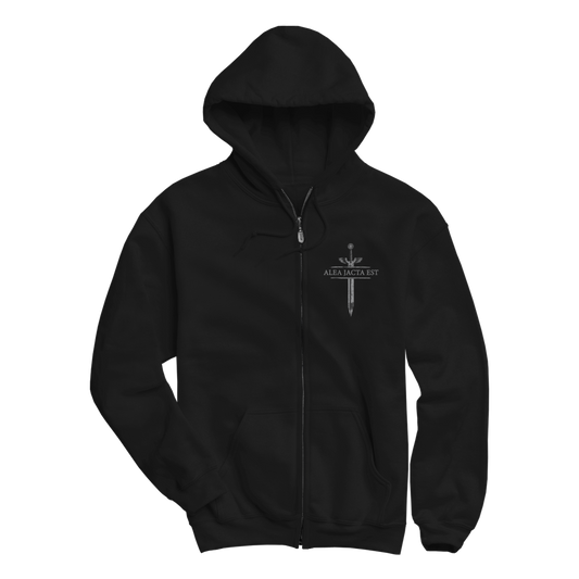 ALEA JACTA EST "Dillon" Black Zip-Up Hoodie